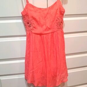 Socialite dress lace spaghetti strap‎ coral medium dress women's